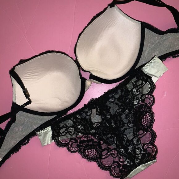 Victoria's Secret S SLIP Nigh Gown WHITE Black lace animal Print Bow FABULOUS - Picture 4 of 8